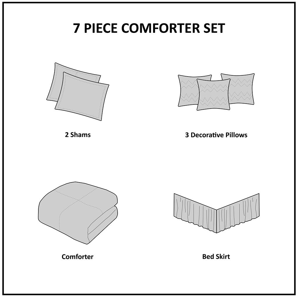 Ensemble de couette géométrique jacquard Christian de Madison Park, 7 pièces