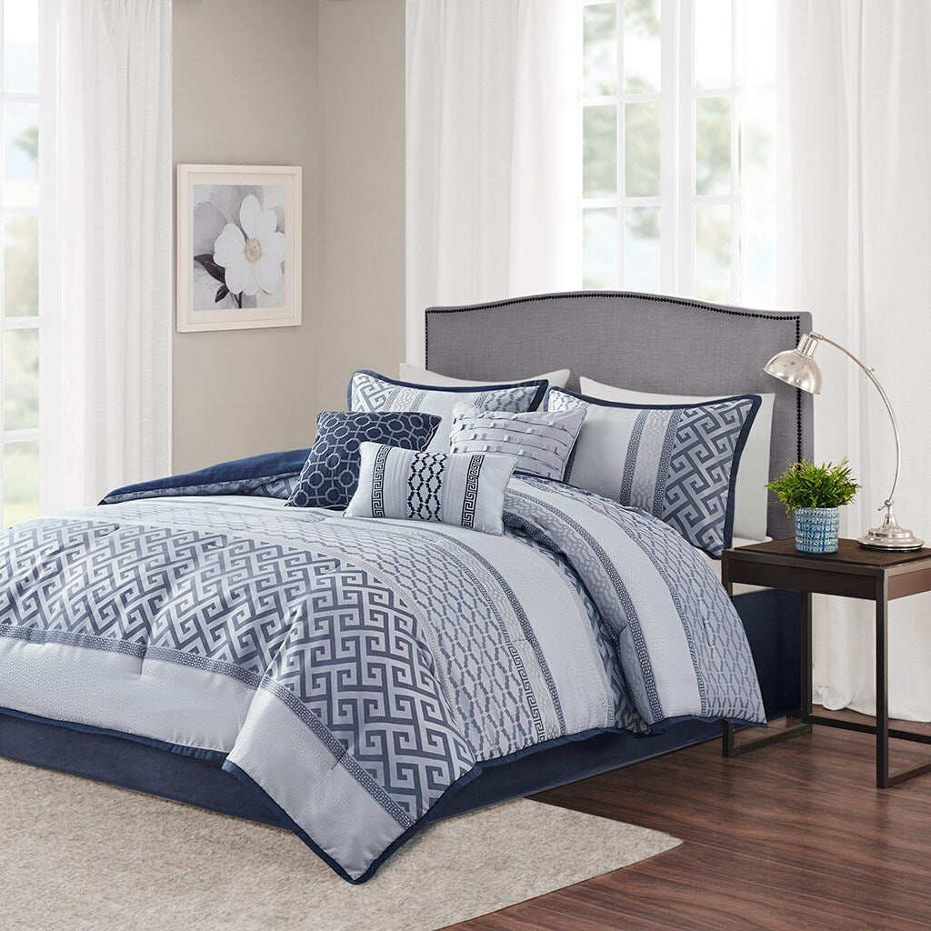 Ensemble de couette géométrique jacquard Christian de Madison Park, 7 pièces
