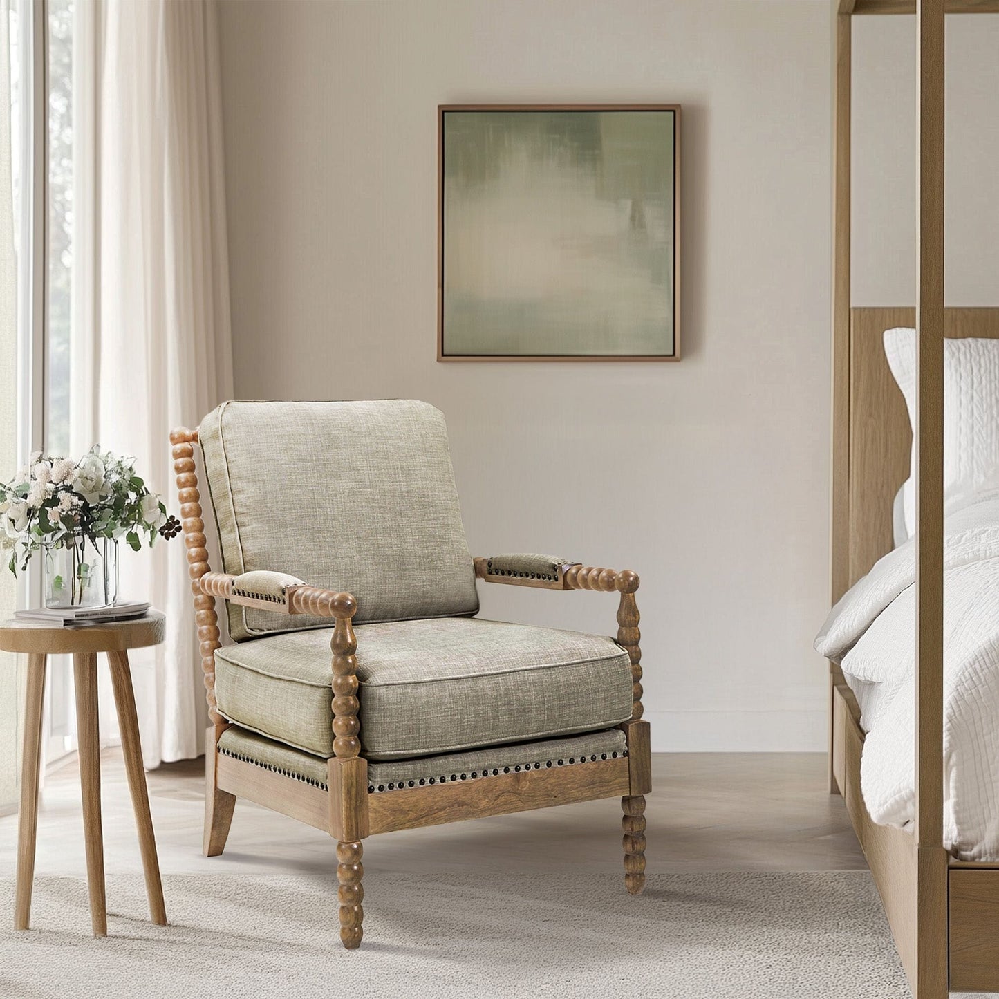 Fauteuil à cadre en bois tourné Donohue de Madison Park
