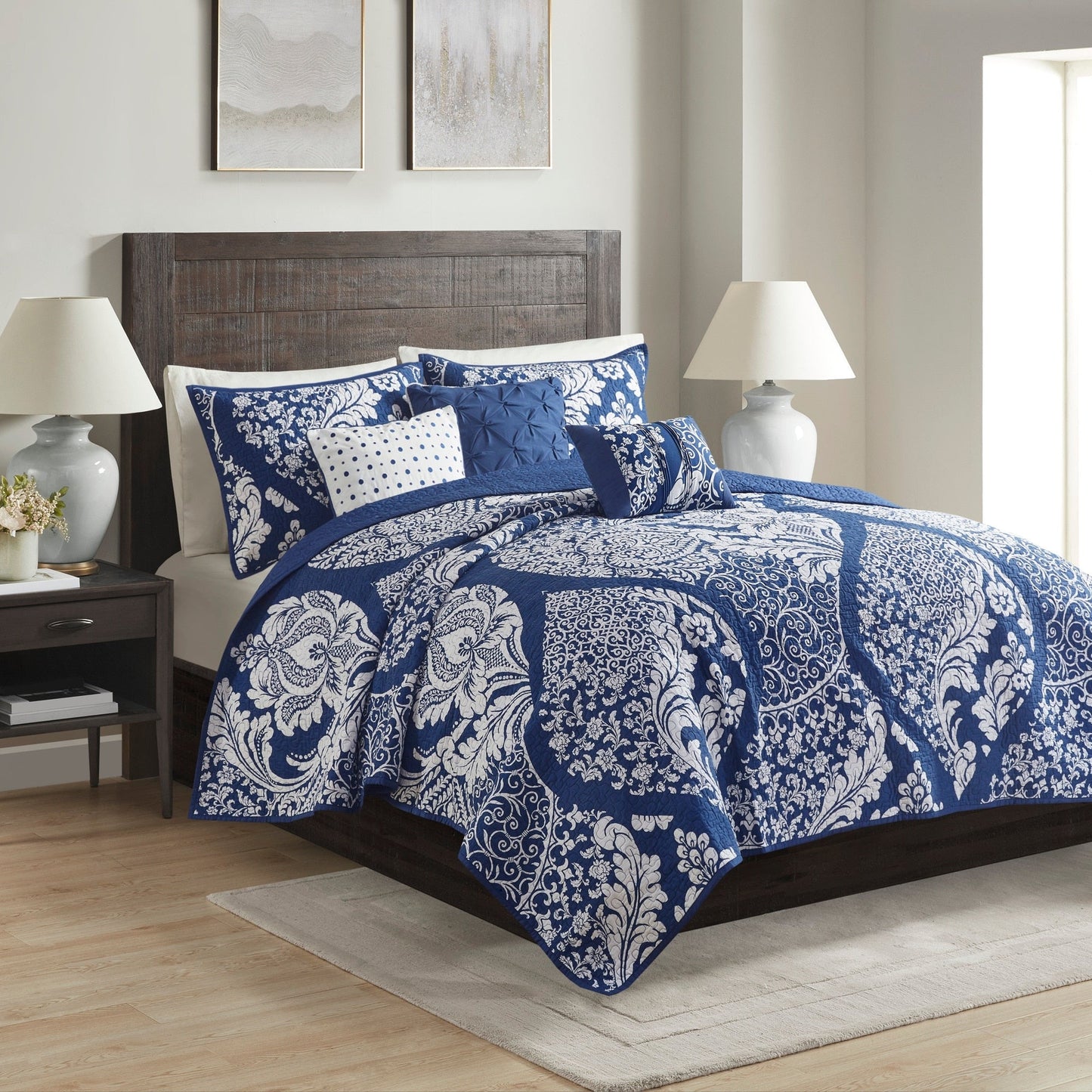 Ensemble de couette imprimée en coton Marcella de Madison Park, 7 pièces