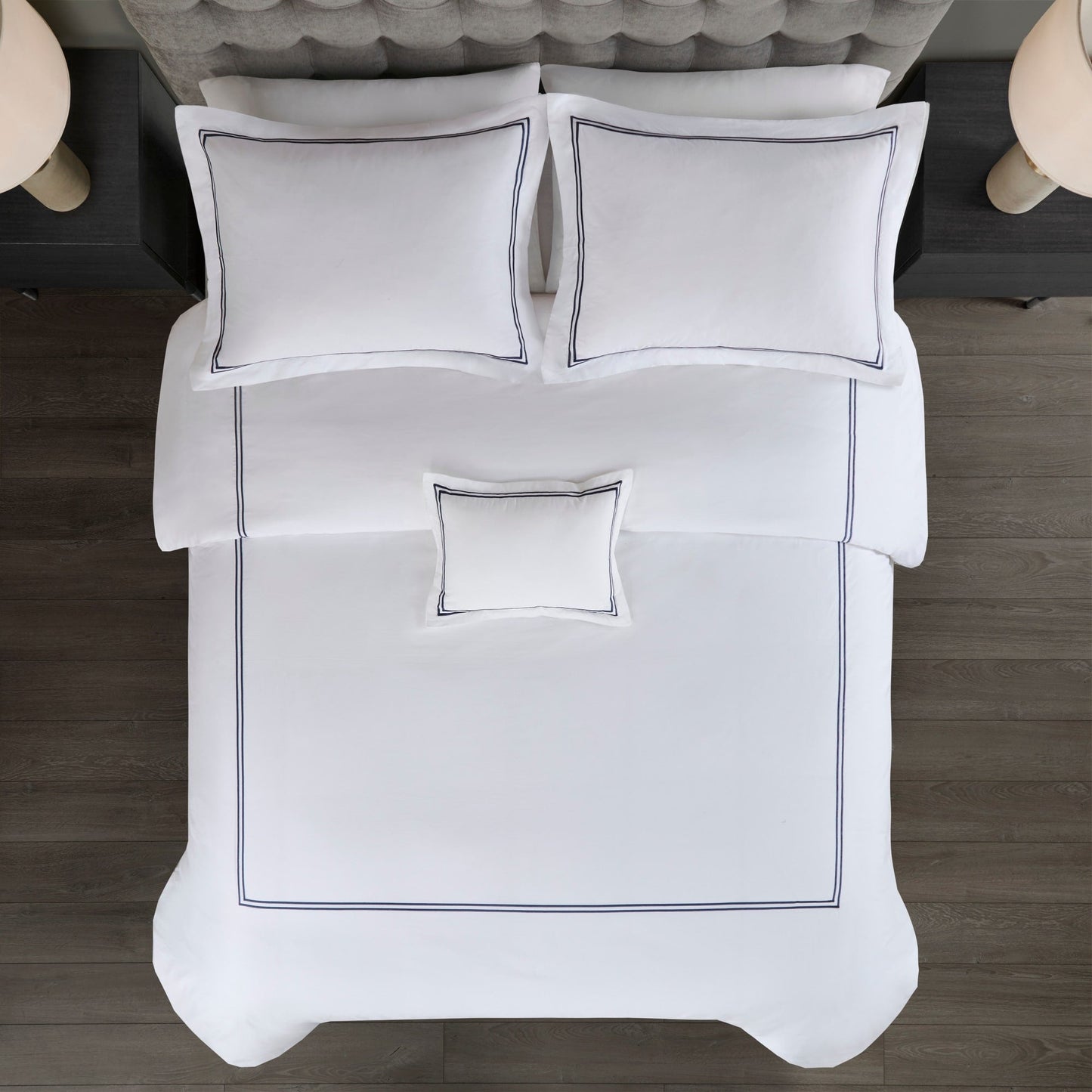 Ensemble de housse de couette brodée en satin de coton 100 % Madison Park Signature, collection de luxe, 500 fils au pouce.