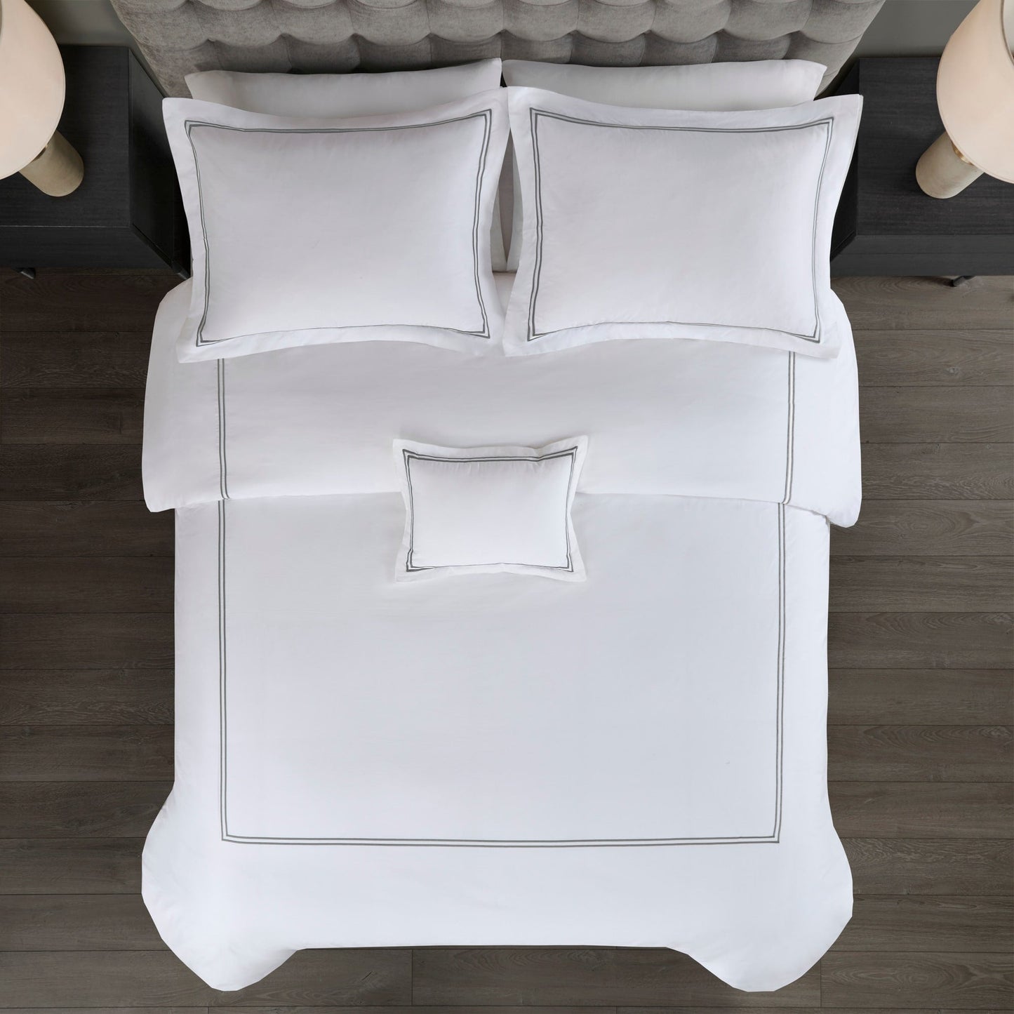 Ensemble de housse de couette brodée en satin de coton 100 % Madison Park Signature, collection de luxe, 500 fils au pouce.