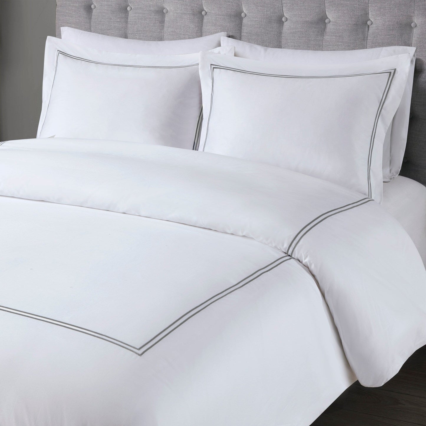 Ensemble de housse de couette brodée en satin de coton 100 % Madison Park Signature, collection de luxe, 500 fils au pouce.