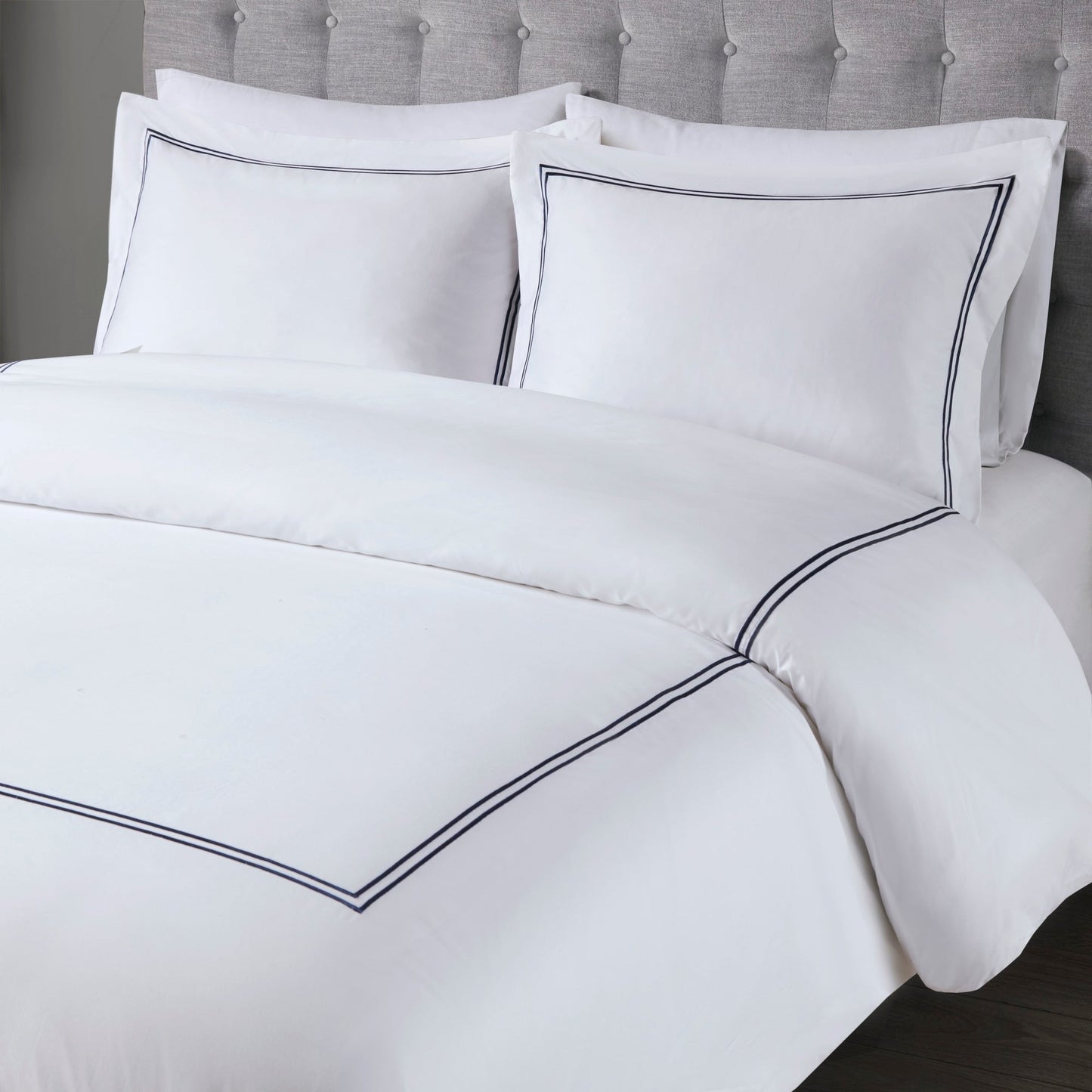 Ensemble de housse de couette brodée en satin de coton 100 % Madison Park Signature, collection de luxe, 500 fils au pouce.
