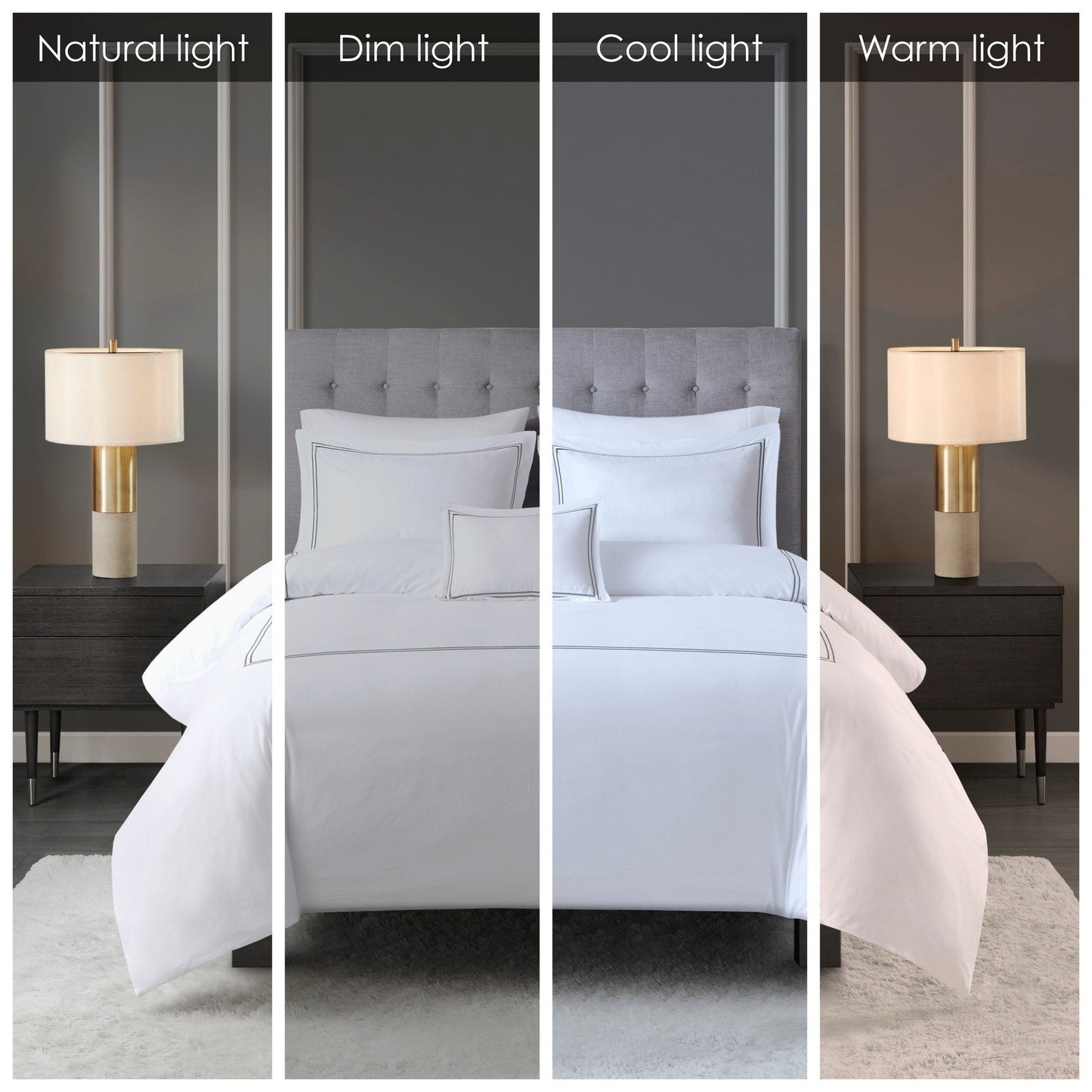 Ensemble de housse de couette brodée en satin de coton 100 % Madison Park Signature, collection de luxe, 500 fils au pouce.