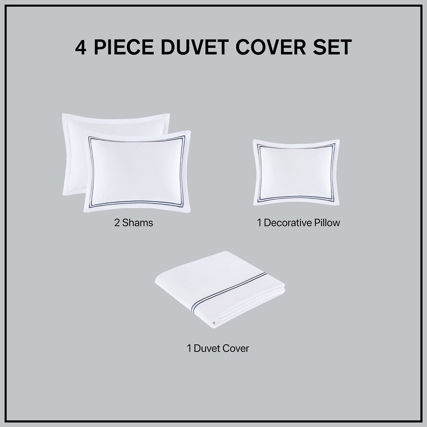 Ensemble de housse de couette brodée en satin de coton 100 % Madison Park Signature, collection de luxe, 500 fils au pouce.