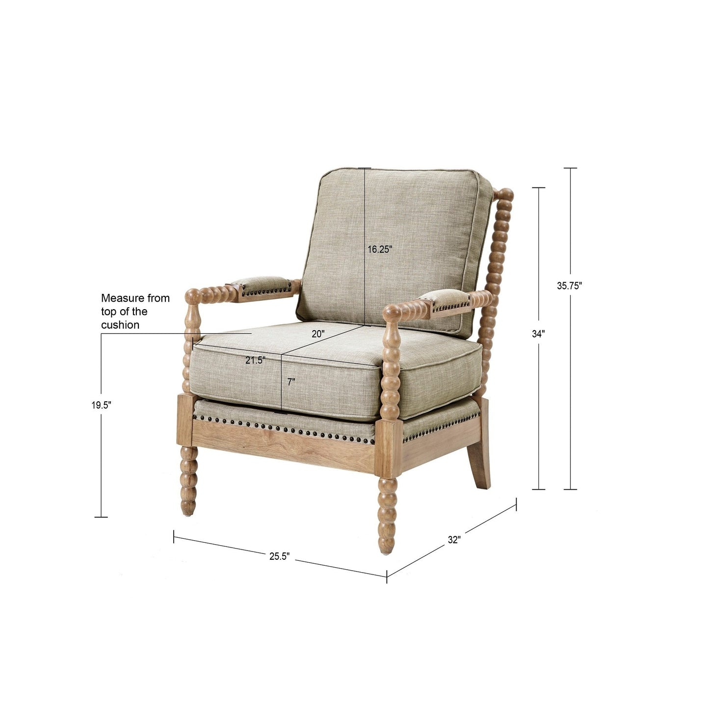Fauteuil à cadre en bois tourné Donohue de Madison Park