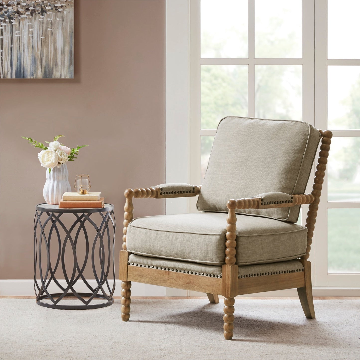 Fauteuil à cadre en bois tourné Donohue de Madison Park