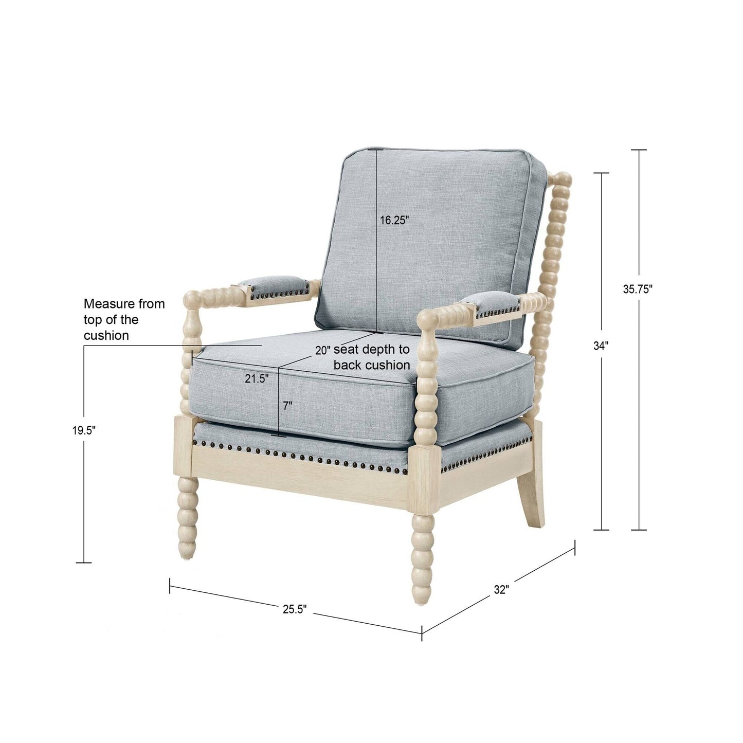 Fauteuil à cadre en bois tourné Donohue de Madison Park