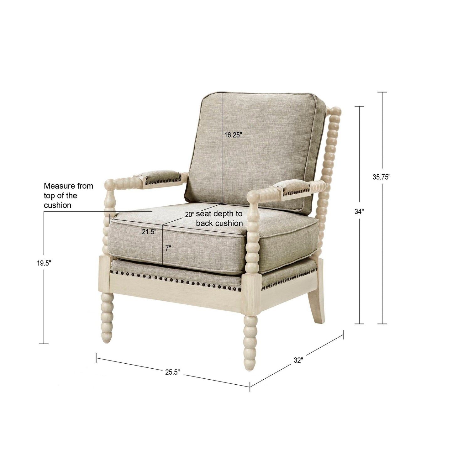 Fauteuil à cadre en bois tourné Donohue de Madison Park