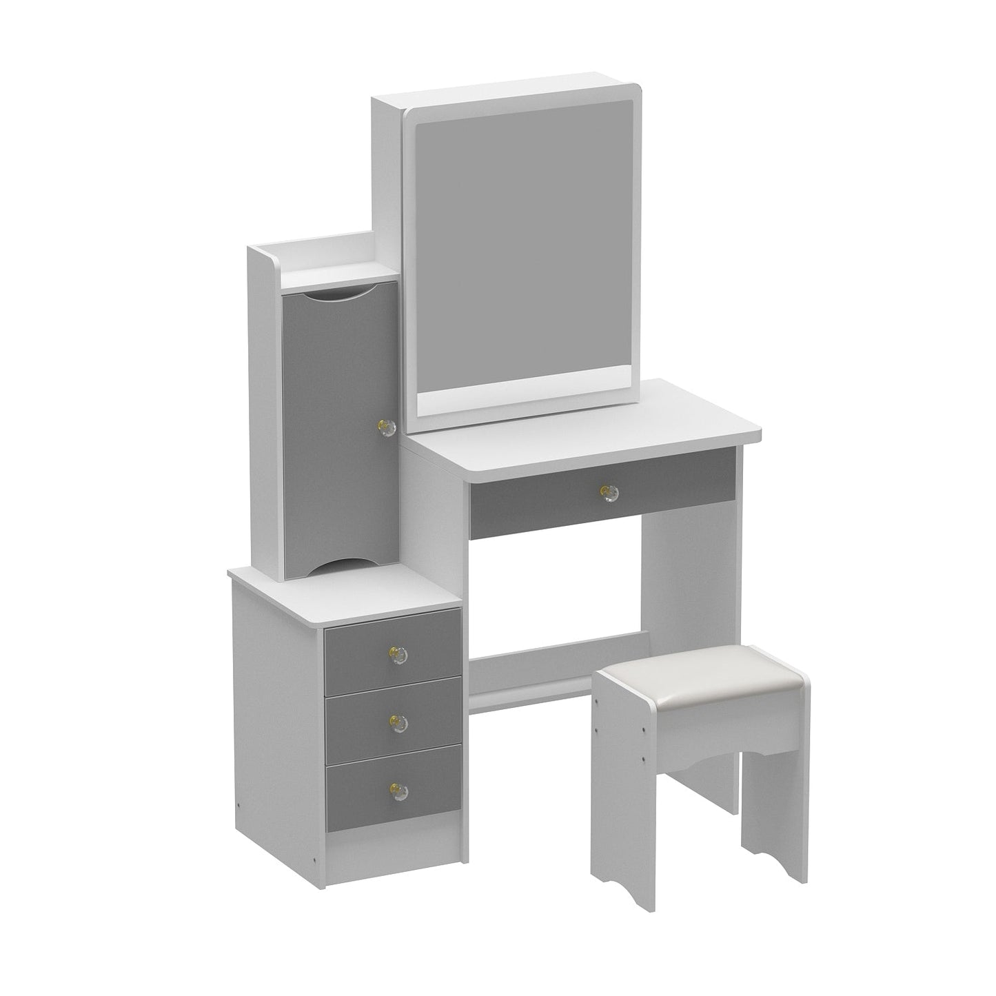 Ensemble de coiffeuse avec miroir et tabouret