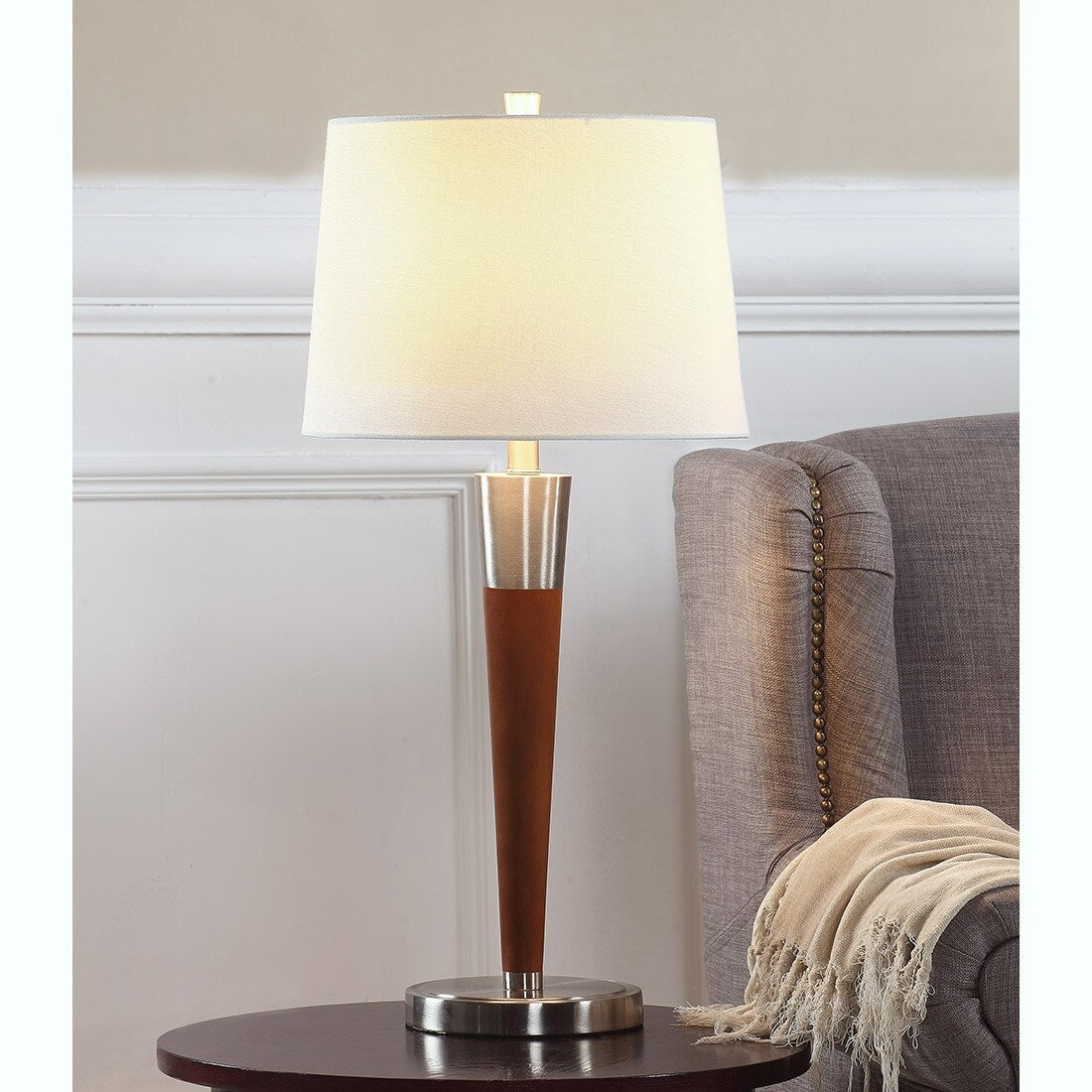 Lampes de table Manhattan en bois massif (lot de 2)