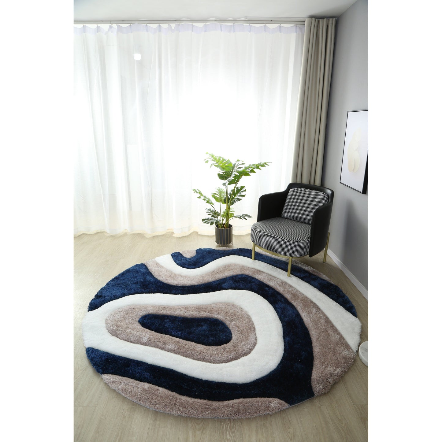 Tapis de sol Mateos Shag à motif abstrait