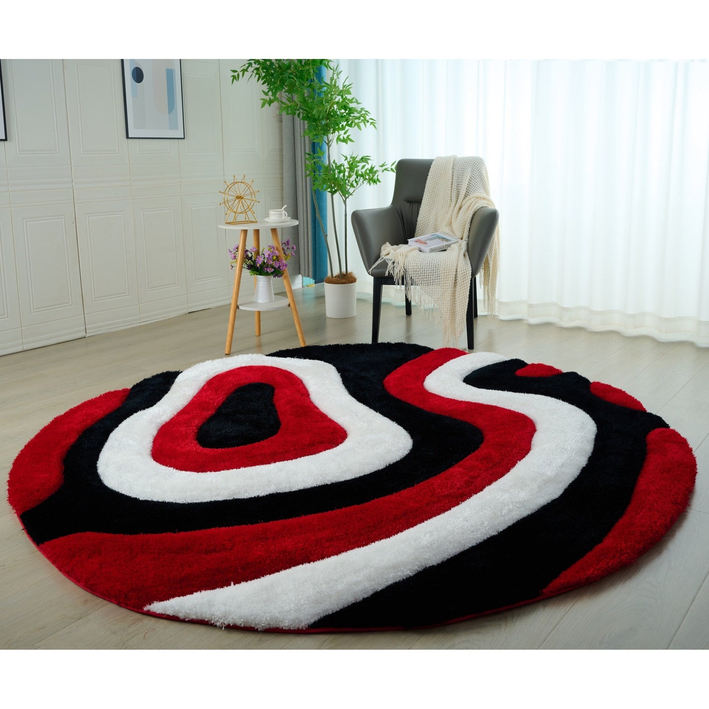 Tapis de sol Mateos Shag à motif abstrait