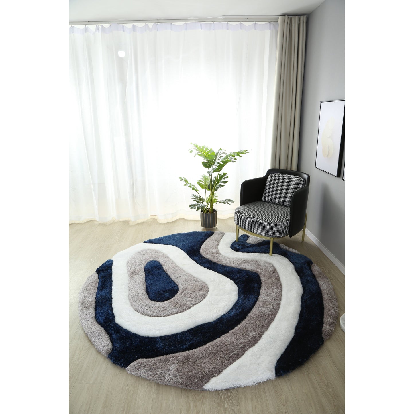 Tapis de sol Mateos Shag à motif abstrait