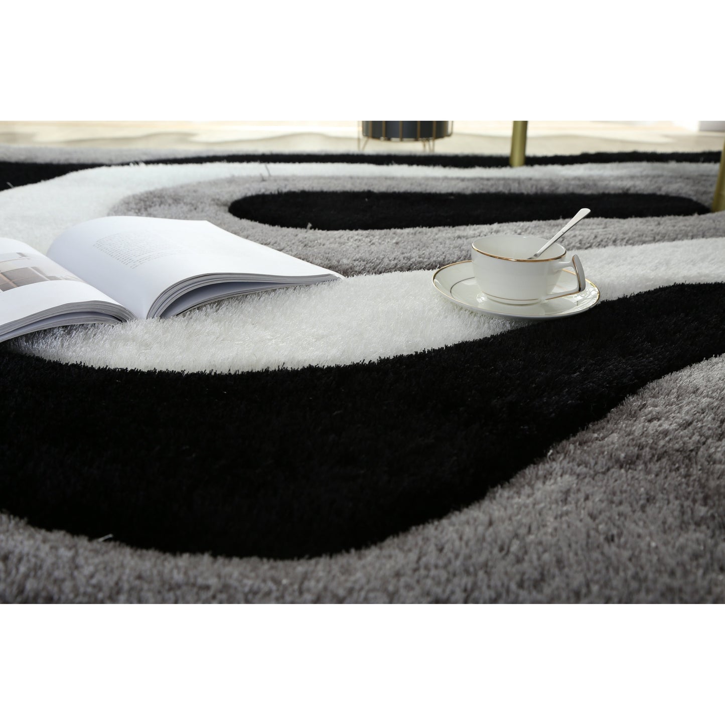 Tapis de sol Mateos Shag à motif abstrait