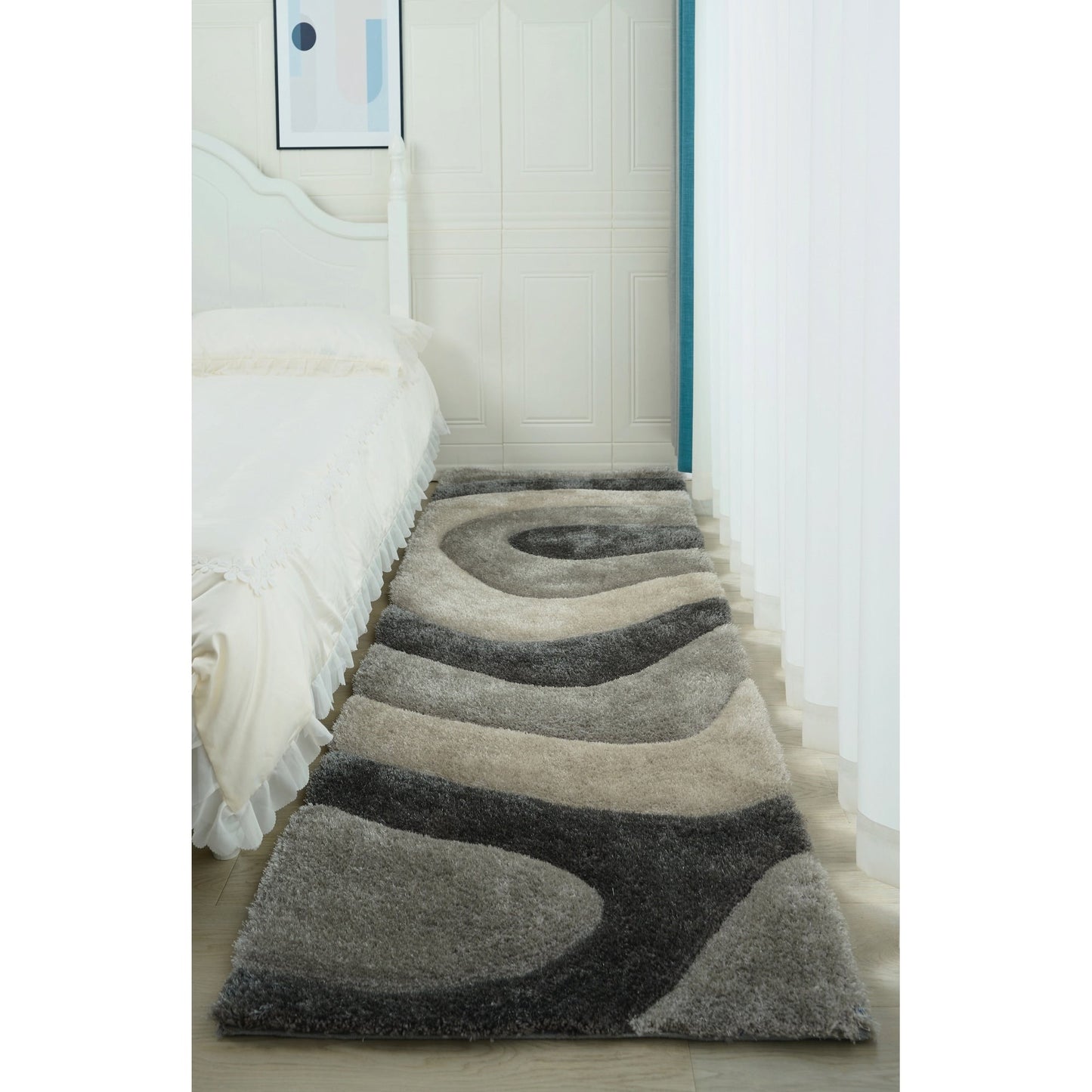 Tapis de sol Mateos Shag à motif abstrait