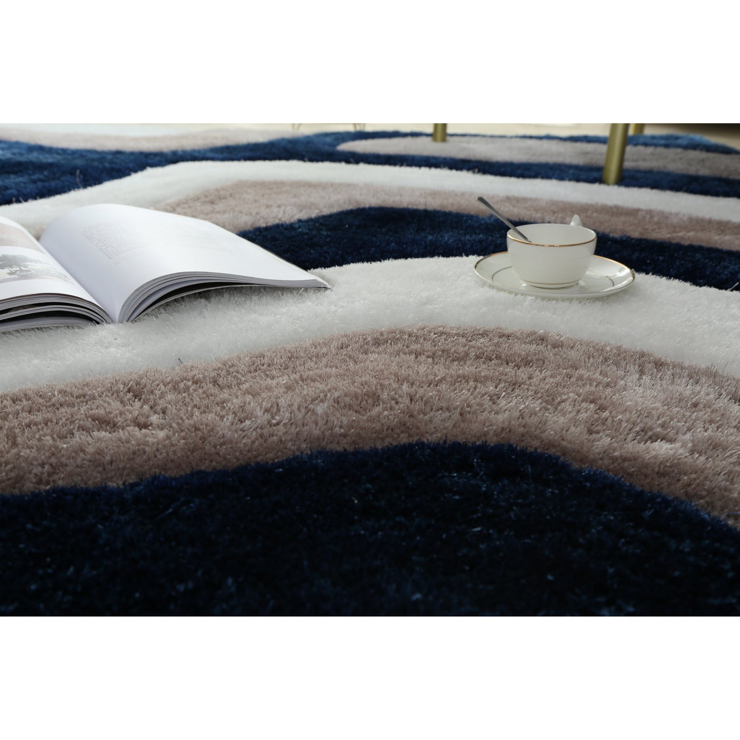 Tapis de sol Mateos Shag à motif abstrait