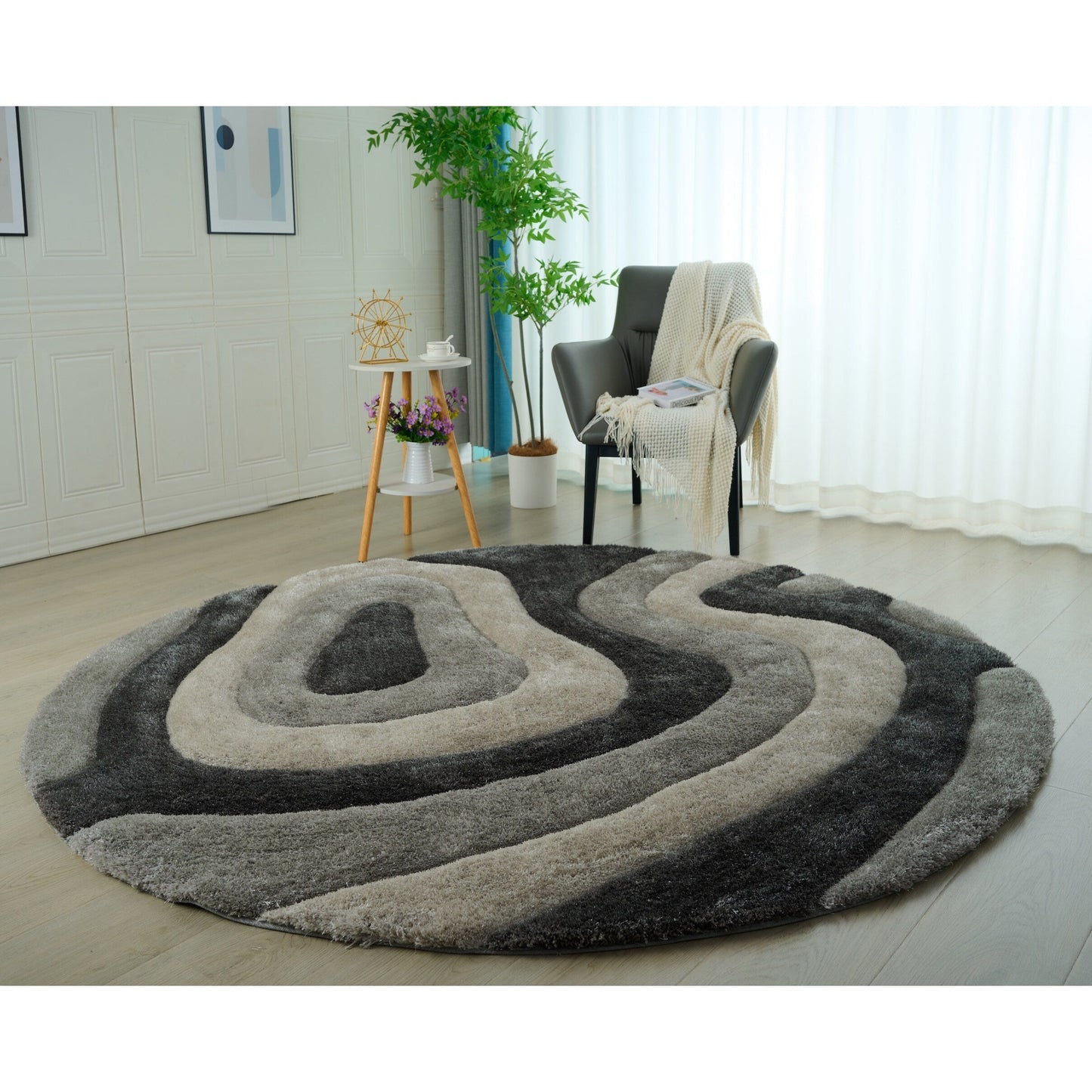 Tapis de sol Mateos Shag à motif abstrait