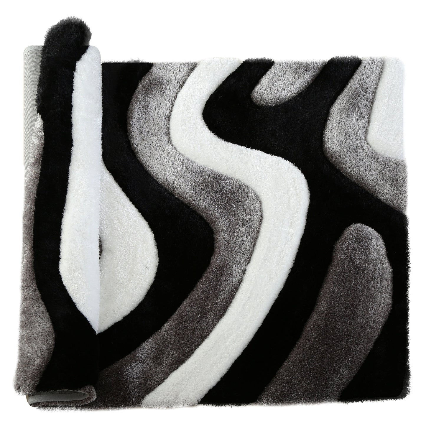 Tapis de sol Mateos Shag à motif abstrait