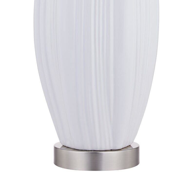 Ensemble de 2 lampes de table en porcelaine blanche standard (lot de 2)