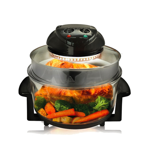 Friteuse à air chaud à halogène portable MegaChef pour comptoir, couleur noire