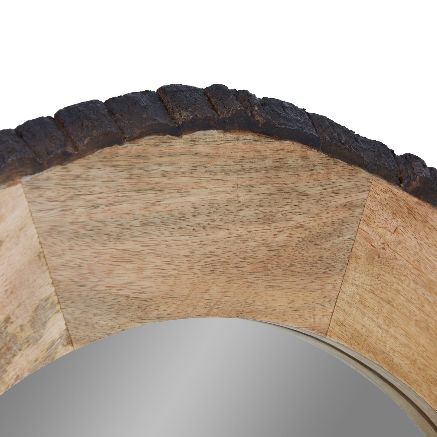 Miroir mural rond en bois à bords naturels Meredith de River of Goods - 30,5 x 1 x 30,5 cm