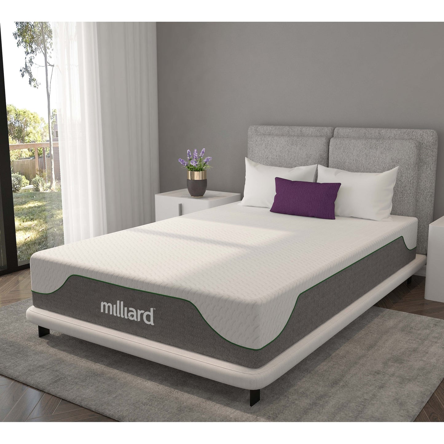 Milliard Matelas en mousse à mémoire de forme, 10 pouces, ferme, livré dans une boîte, soulage la pression, modèle classique