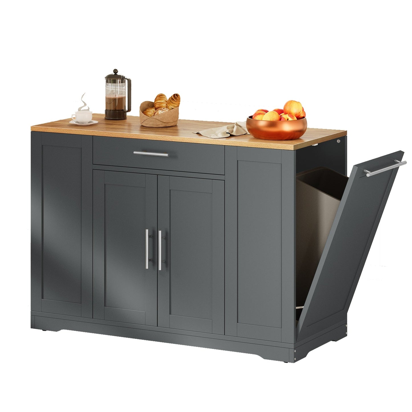 Moasis Meuble de rangement roulant pour îlot de cuisine, 53 pouces, chariot de cuisine mobile portable