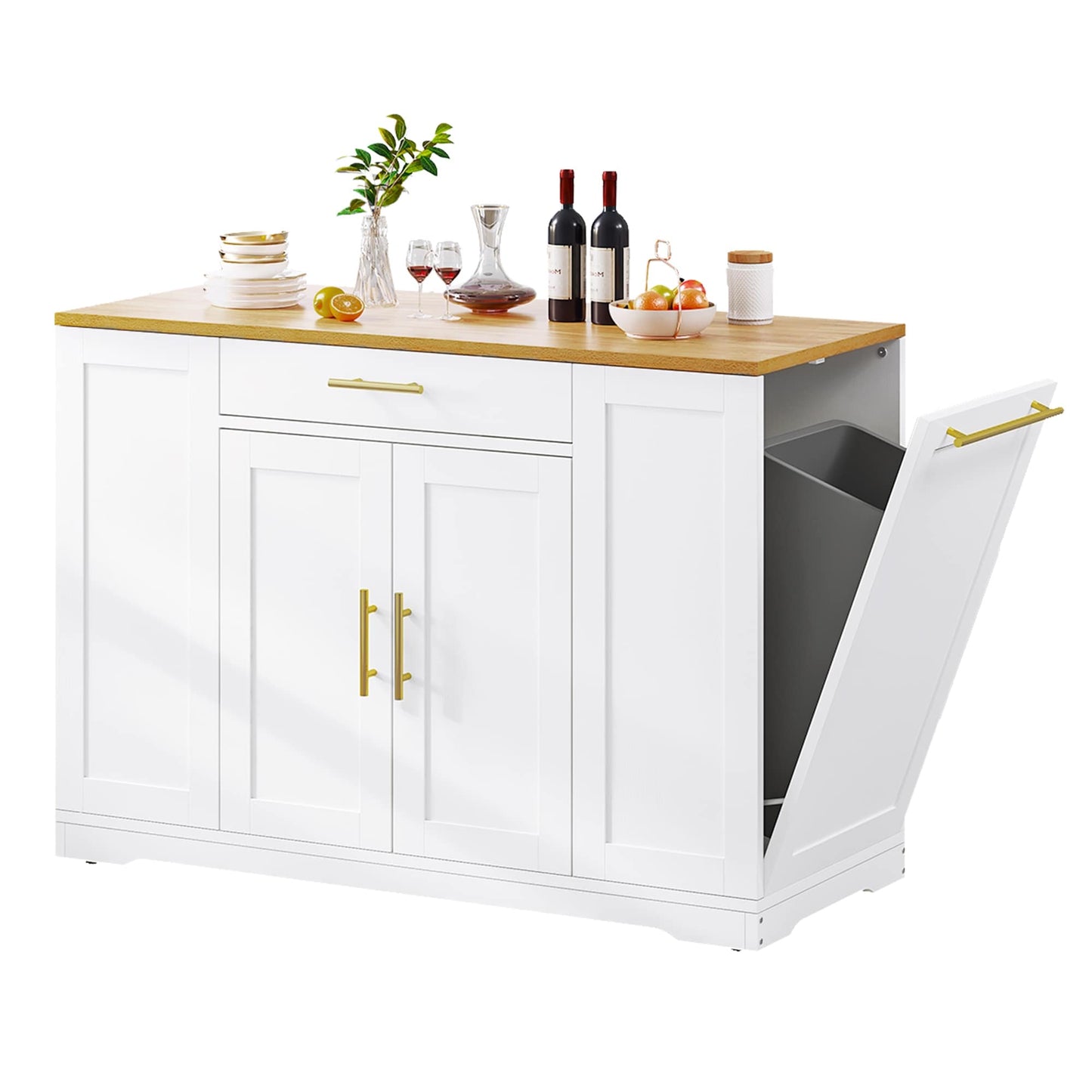 Moasis Meuble de rangement roulant pour îlot de cuisine, 53 pouces, chariot de cuisine mobile portable