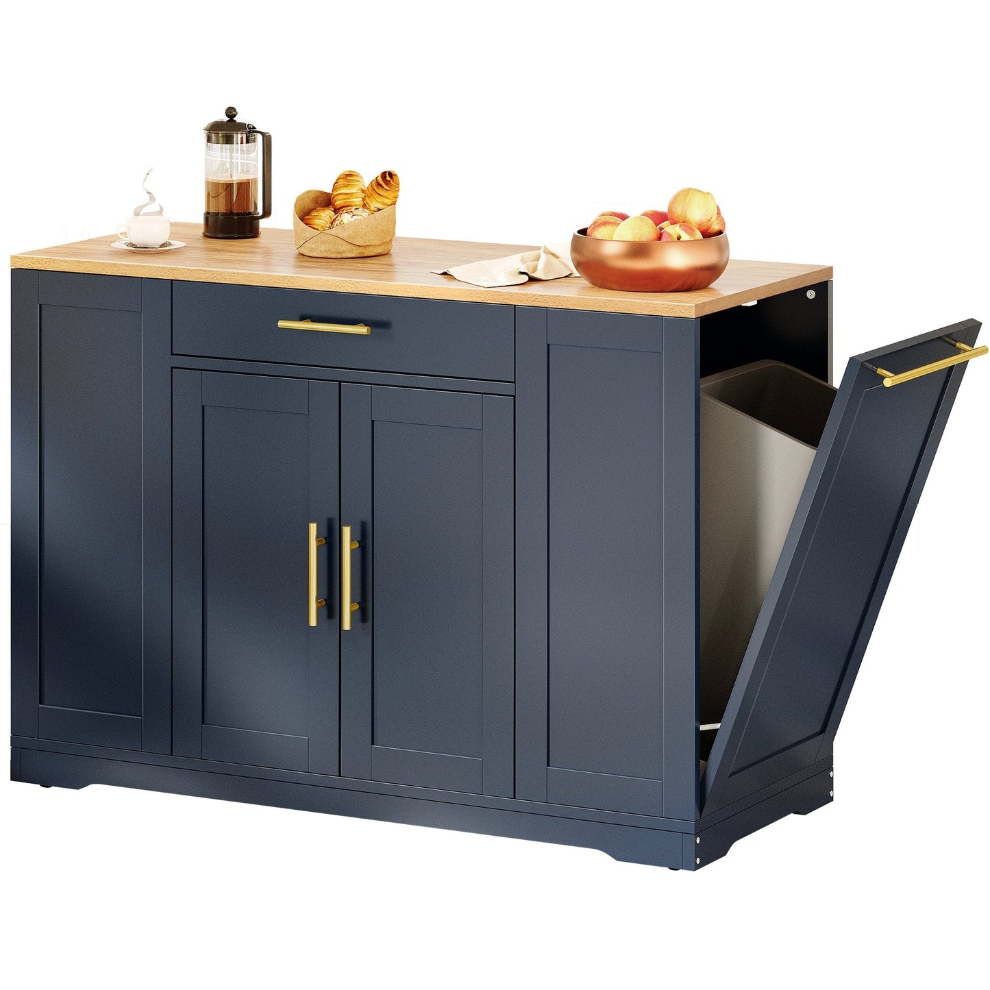 Moasis Meuble de rangement roulant pour îlot de cuisine, 53 pouces, chariot de cuisine mobile portable