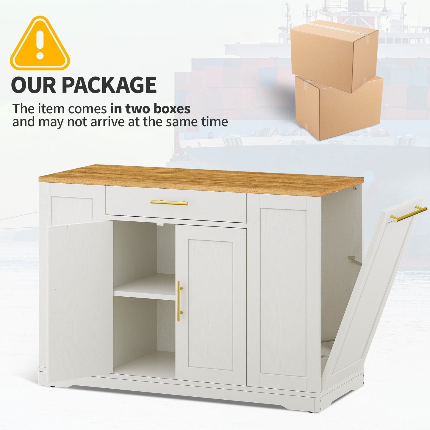 Moasis Meuble de rangement roulant pour îlot de cuisine, 53 pouces, chariot de cuisine mobile portable