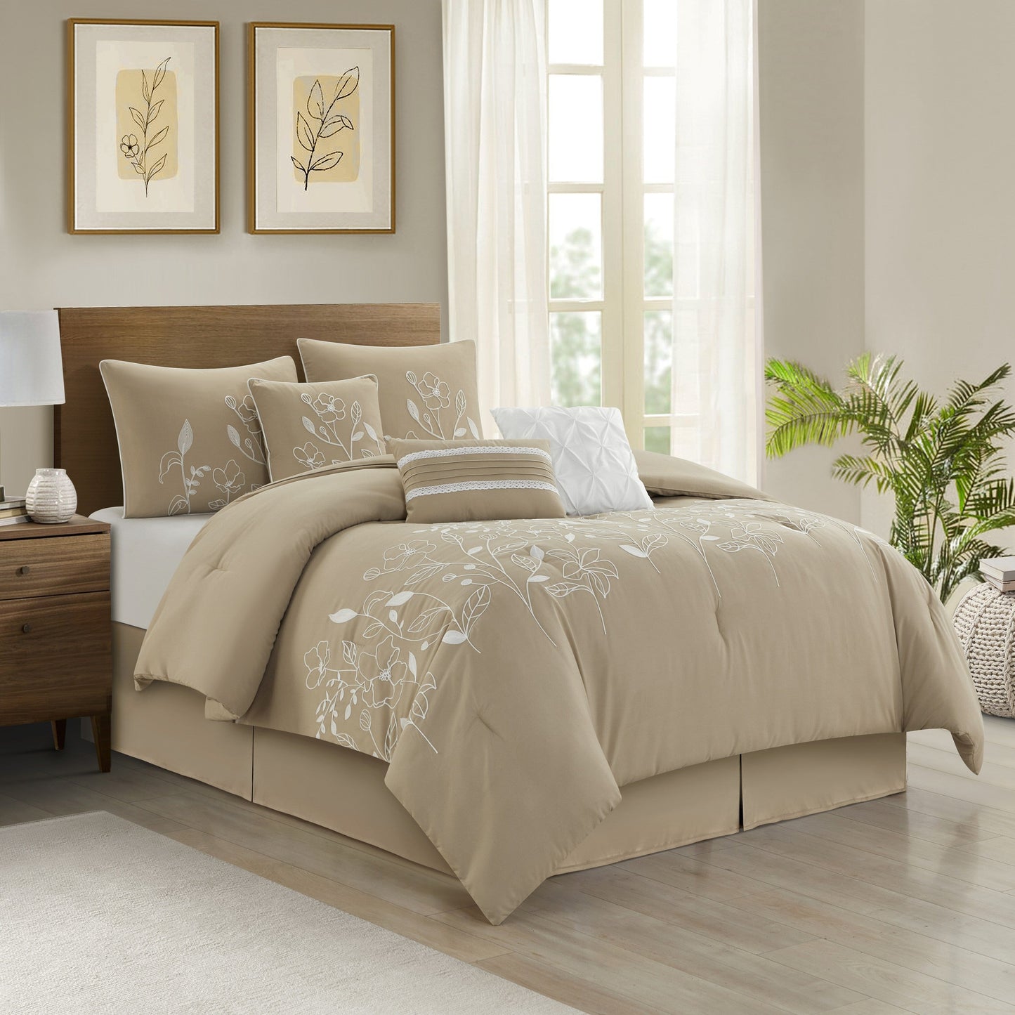 Ensemble de Couette à Motifs Floraux et Botaniques Nanshing Taylor 7 Pièces