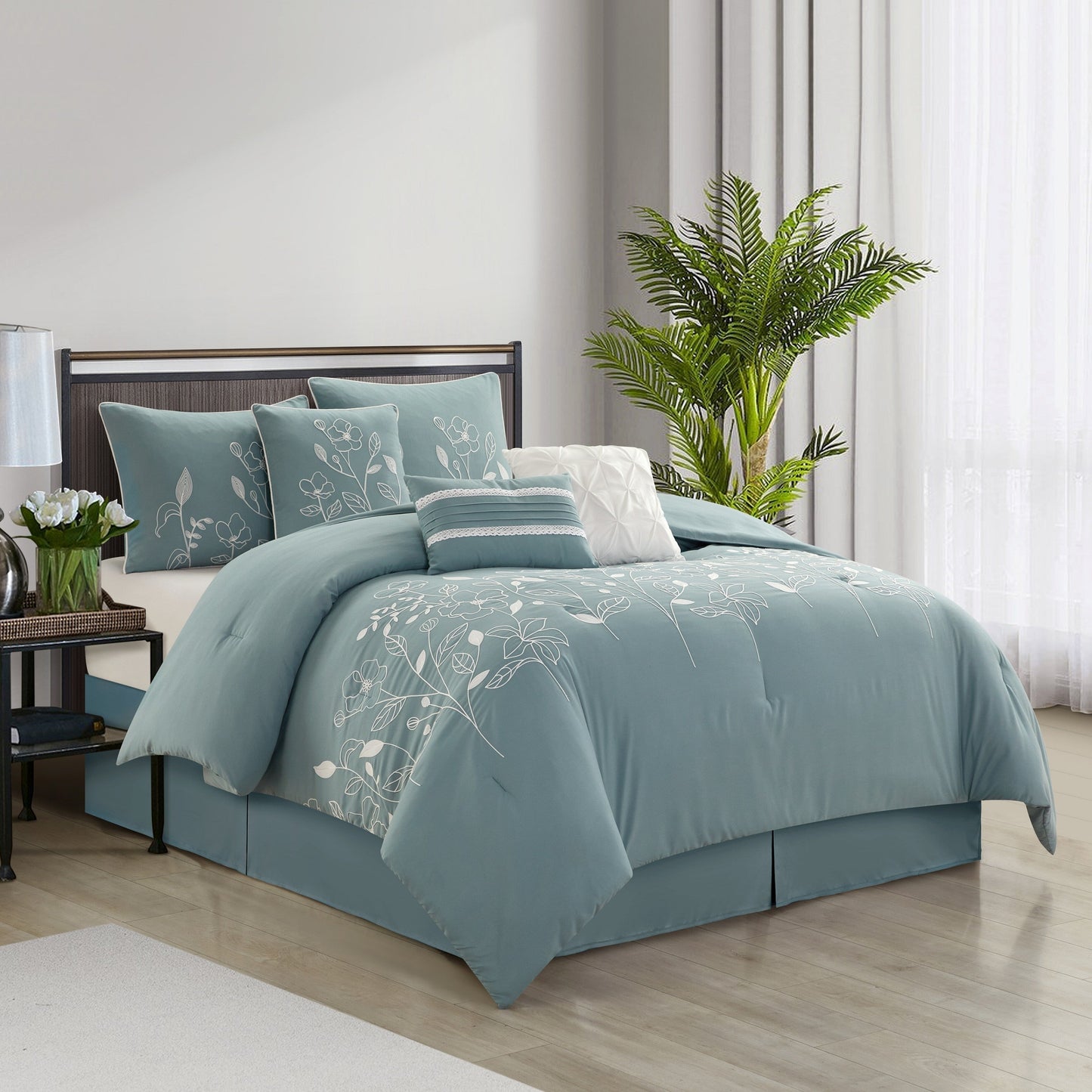 Ensemble de Couette à Motifs Floraux et Botaniques Nanshing Taylor 7 Pièces