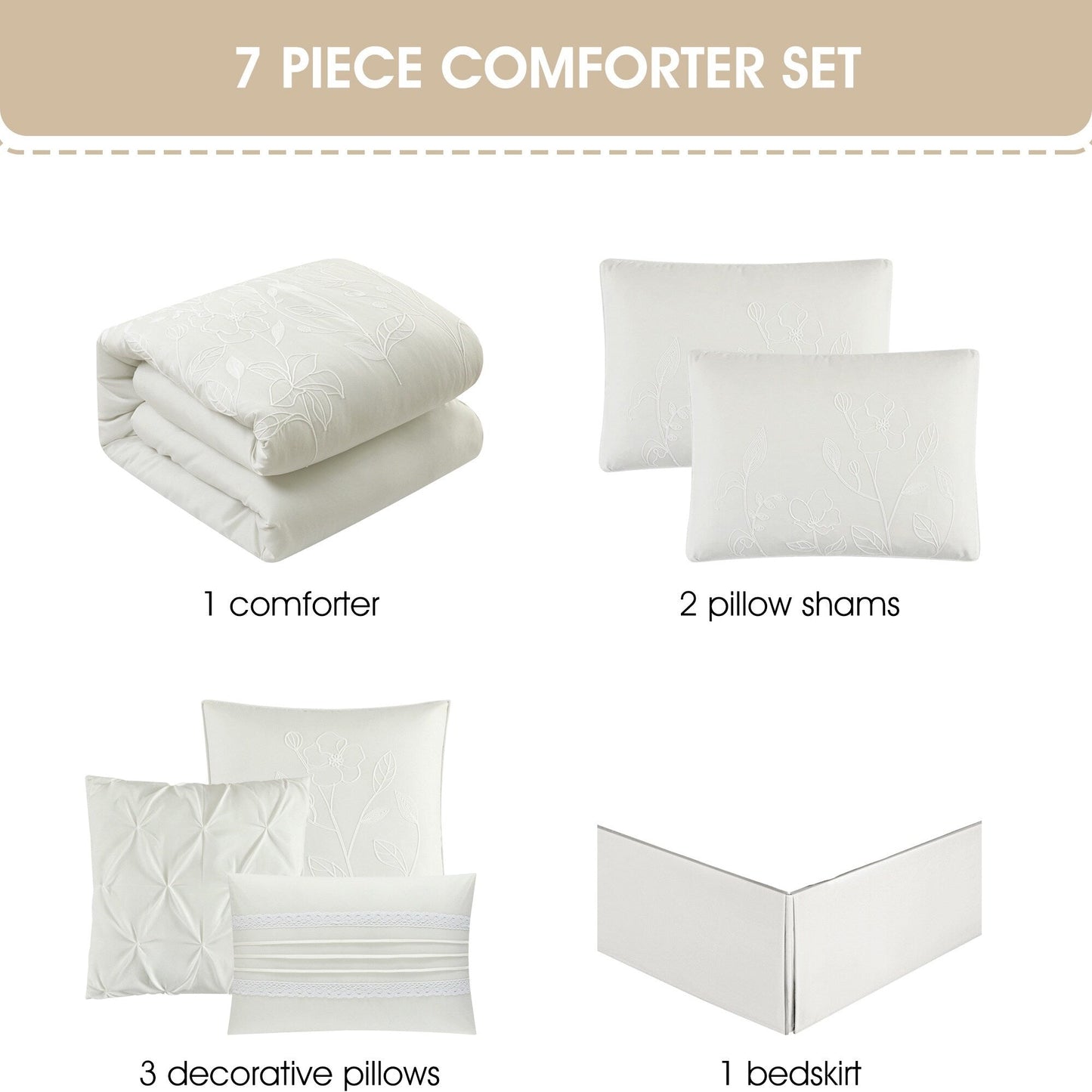 Ensemble de Couette à Motifs Floraux et Botaniques Nanshing Taylor 7 Pièces