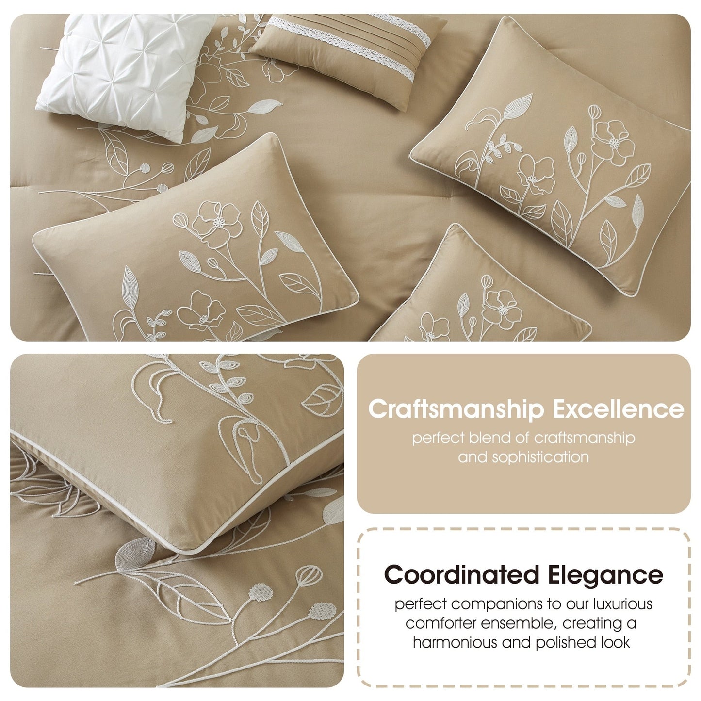 Ensemble de Couette à Motifs Floraux et Botaniques Nanshing Taylor 7 Pièces
