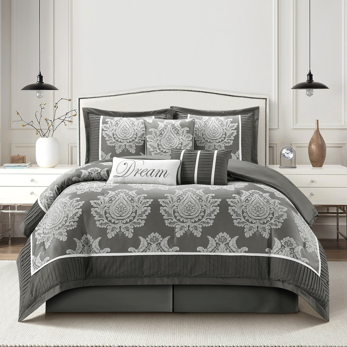 Ensemble de Couette Traditionnel Damassé 7 Pièces Nanshing Tiana