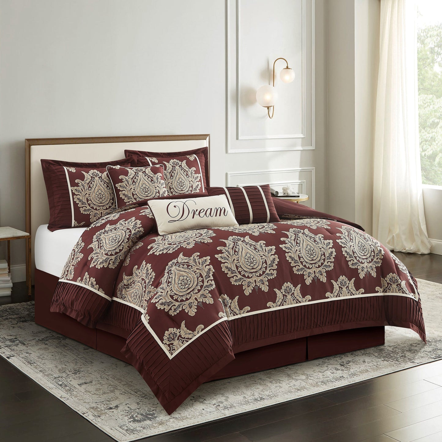 Ensemble de Couette Traditionnel Damassé 7 Pièces Nanshing Tiana