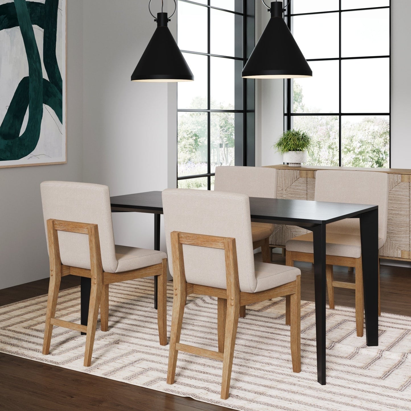 Tabouret de bar moderne Gracie, chaise rembourrée en bouclé et pieds en bois brossé