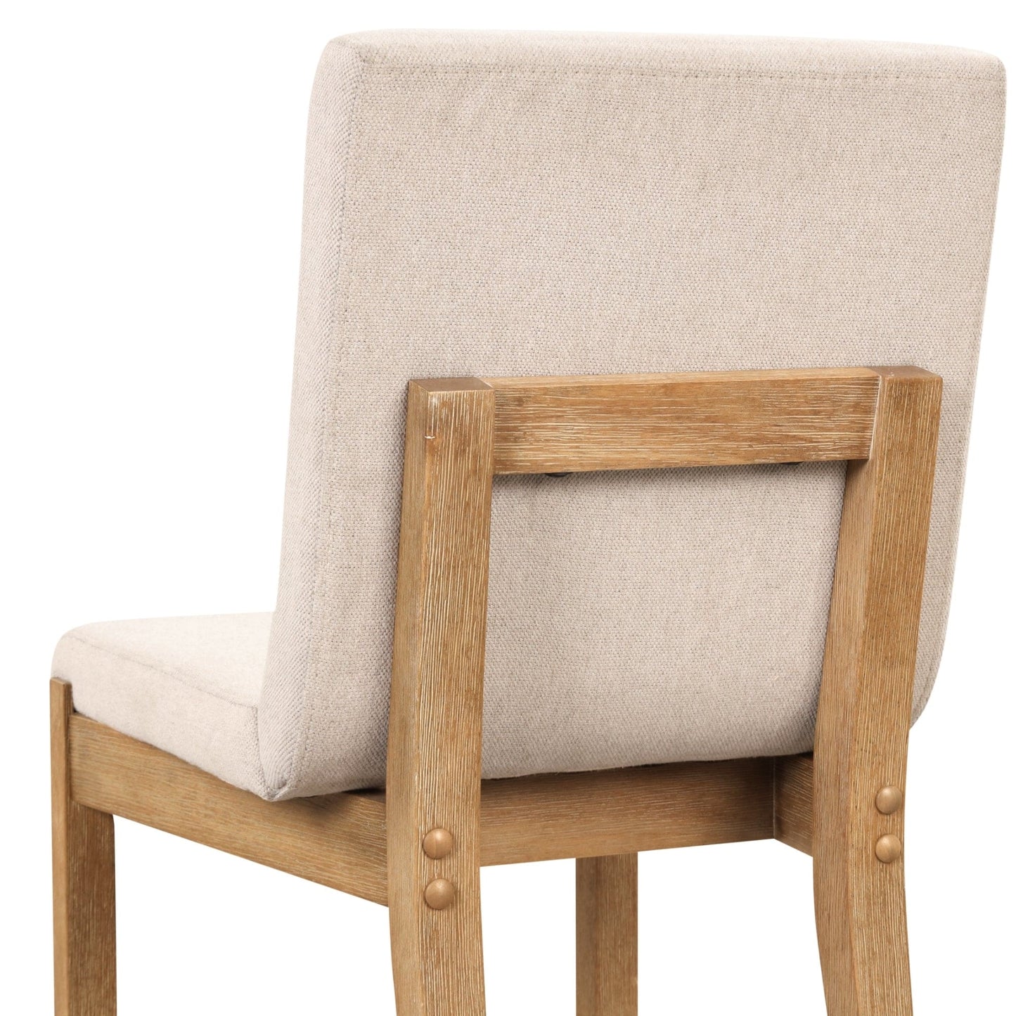 Tabouret de bar moderne Gracie, chaise rembourrée en bouclé et pieds en bois brossé