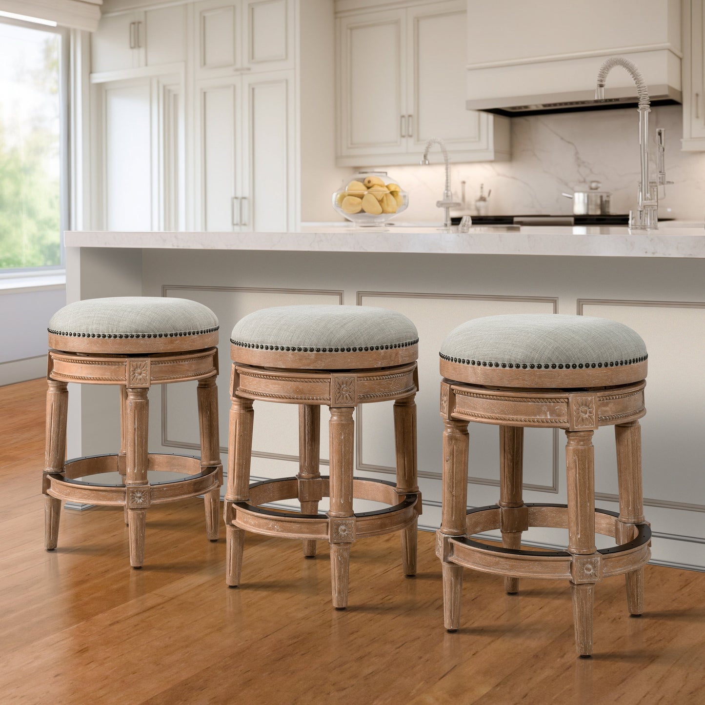 Tabouret de bar pivotant sans dossier Chapman de New Ridge Home Goods, hauteur de comptoir de 26 pouces - Hauteur de comptoir