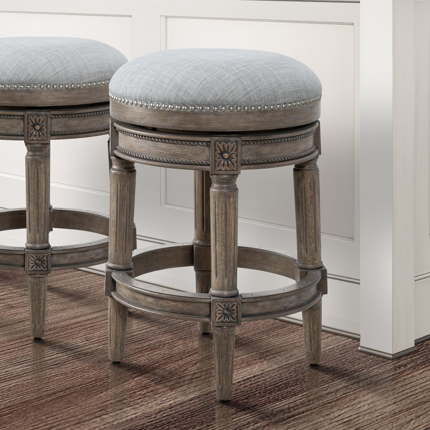 Tabouret de bar pivotant sans dossier Chapman de New Ridge Home Goods, hauteur de comptoir de 26 pouces - Hauteur de comptoir