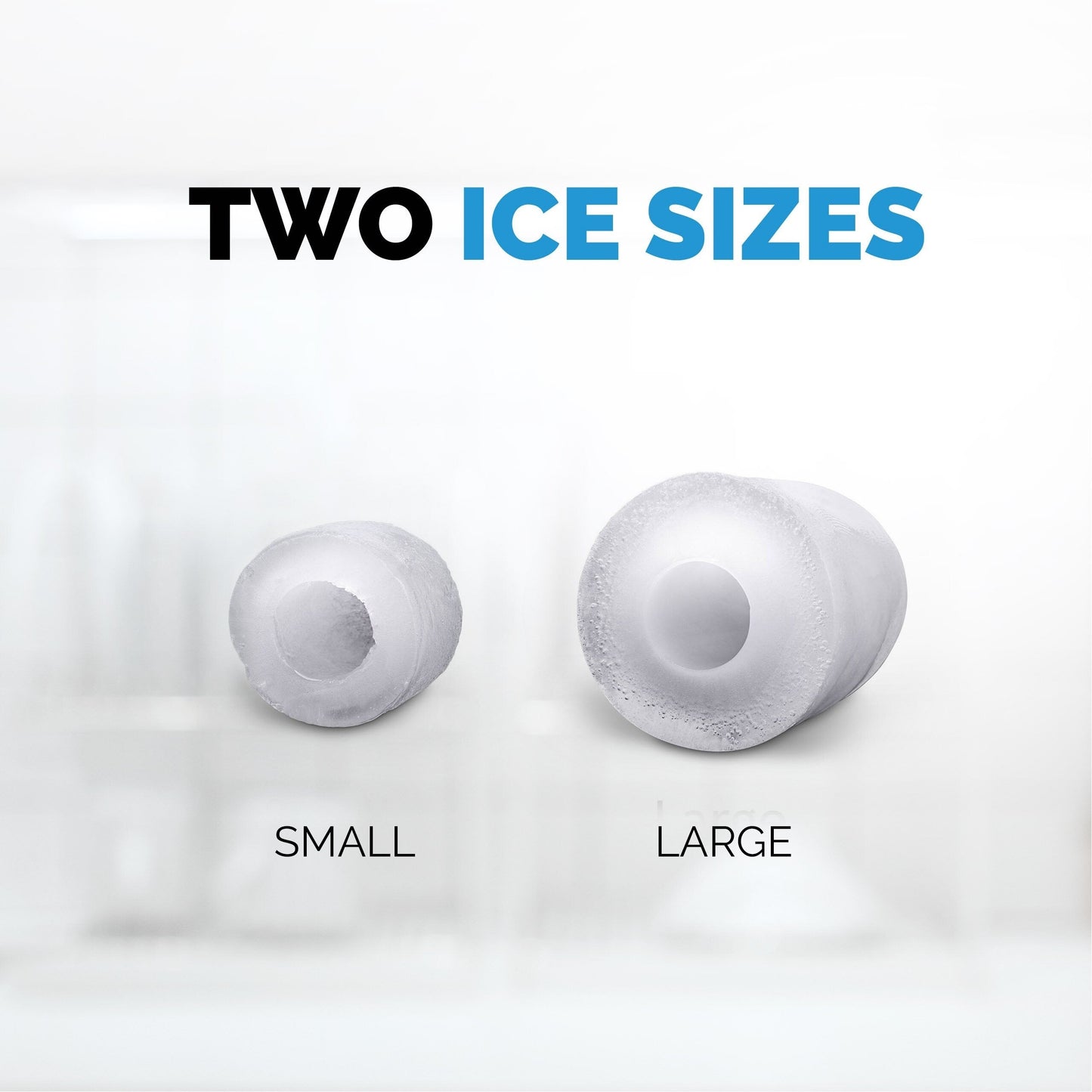 Fabrique de glaçons de comptoir Newair de 26 lbs, portable et légère, commandes intuitives, glaçons de grande ou petite taille, pièces sans BPA.