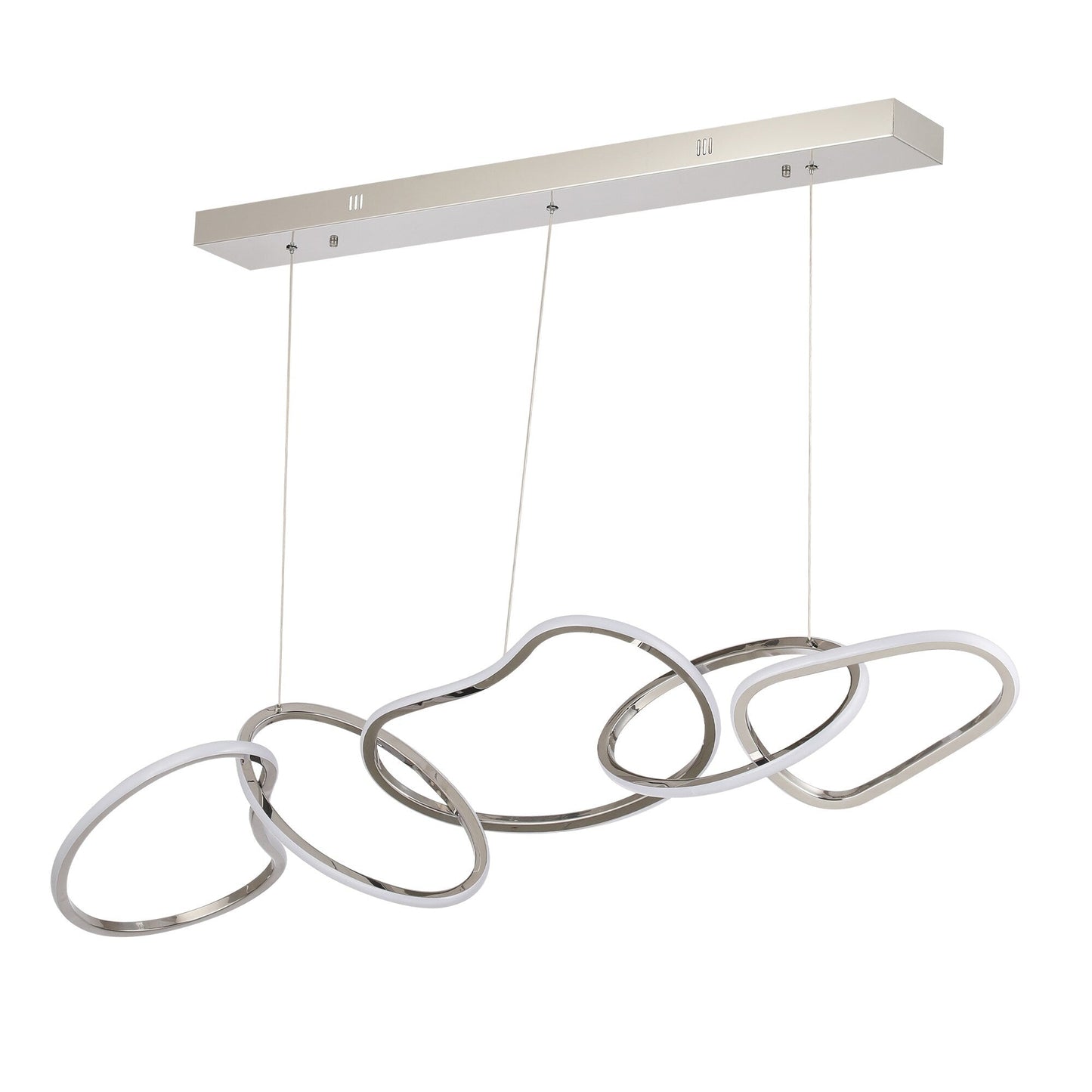 Luminaire suspendu LED en acier inoxydable noir, style nordique, pour salle à manger.