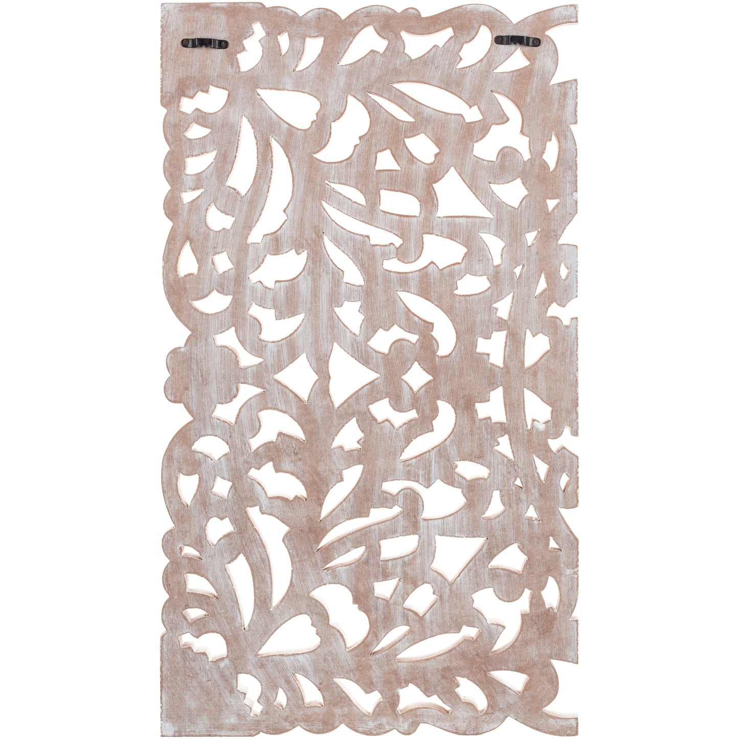 Norma - Tableau mural en bois naturel à motifs floraux, sculpté à la main, 3 panneaux, 122 x 71 cm (48x28 pouces)