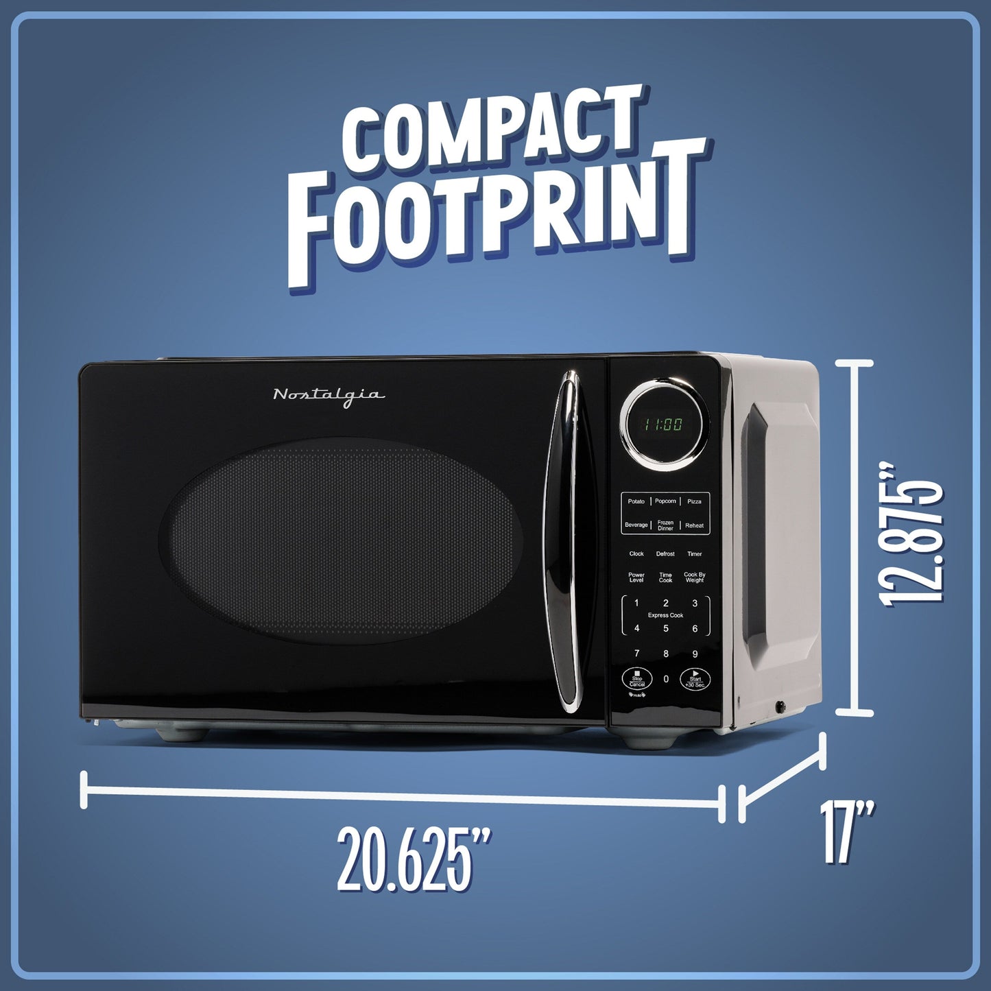 Four à micro-ondes de comptoir rétro Nostalgia de 0,9 pieds cubes