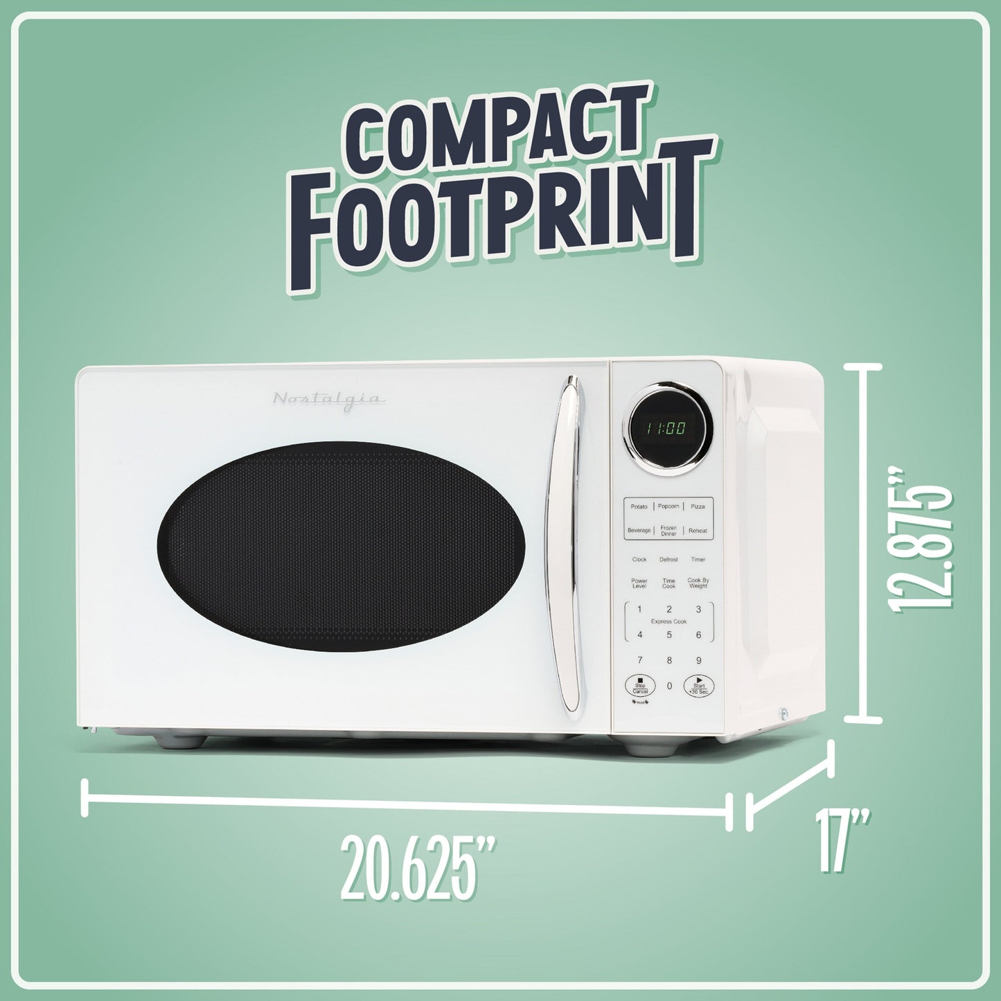 Four à micro-ondes de comptoir rétro Nostalgia de 0,9 pieds cubes
