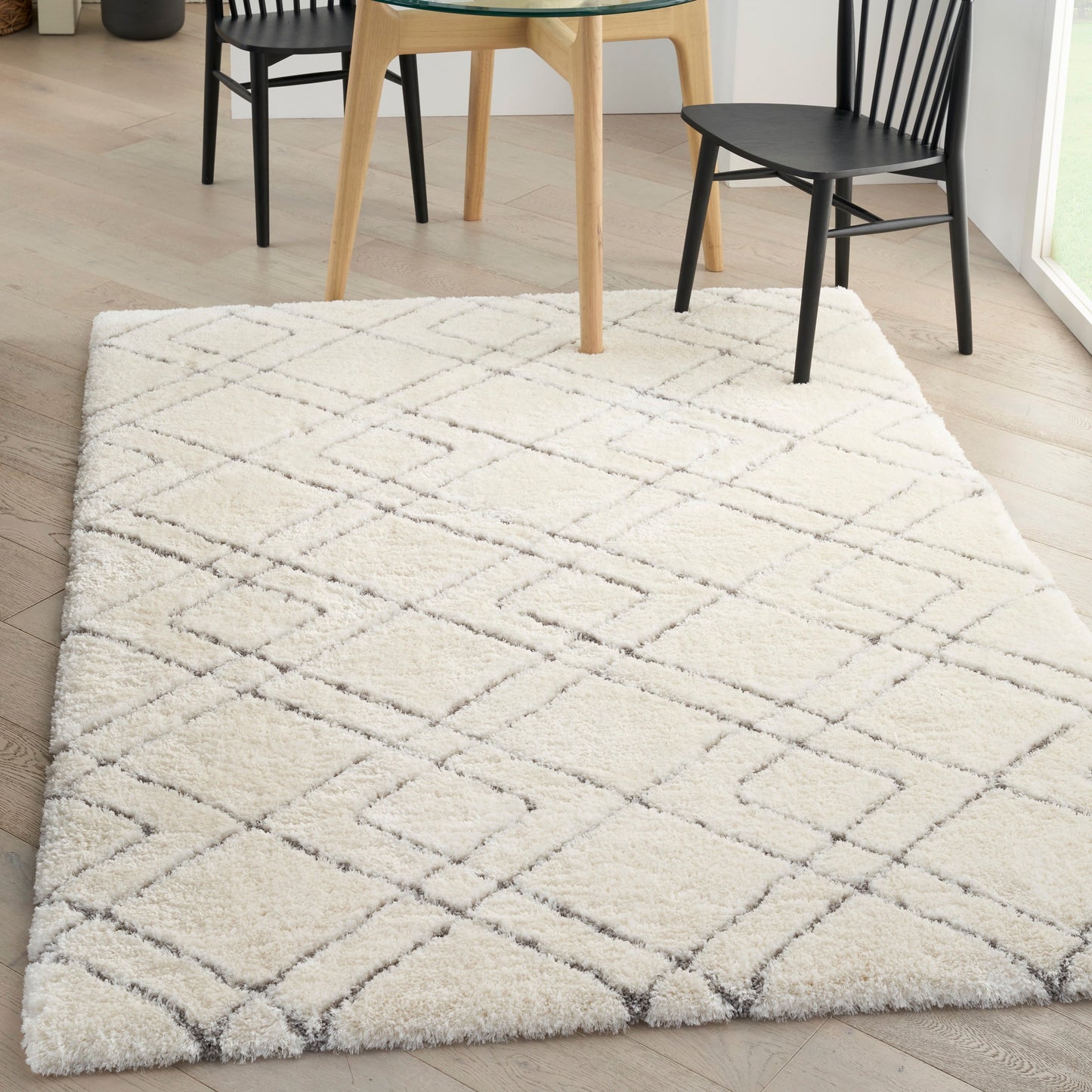 Tapis de sol abstrait géométrique à poils ultra-doux et luxueux de Nourison