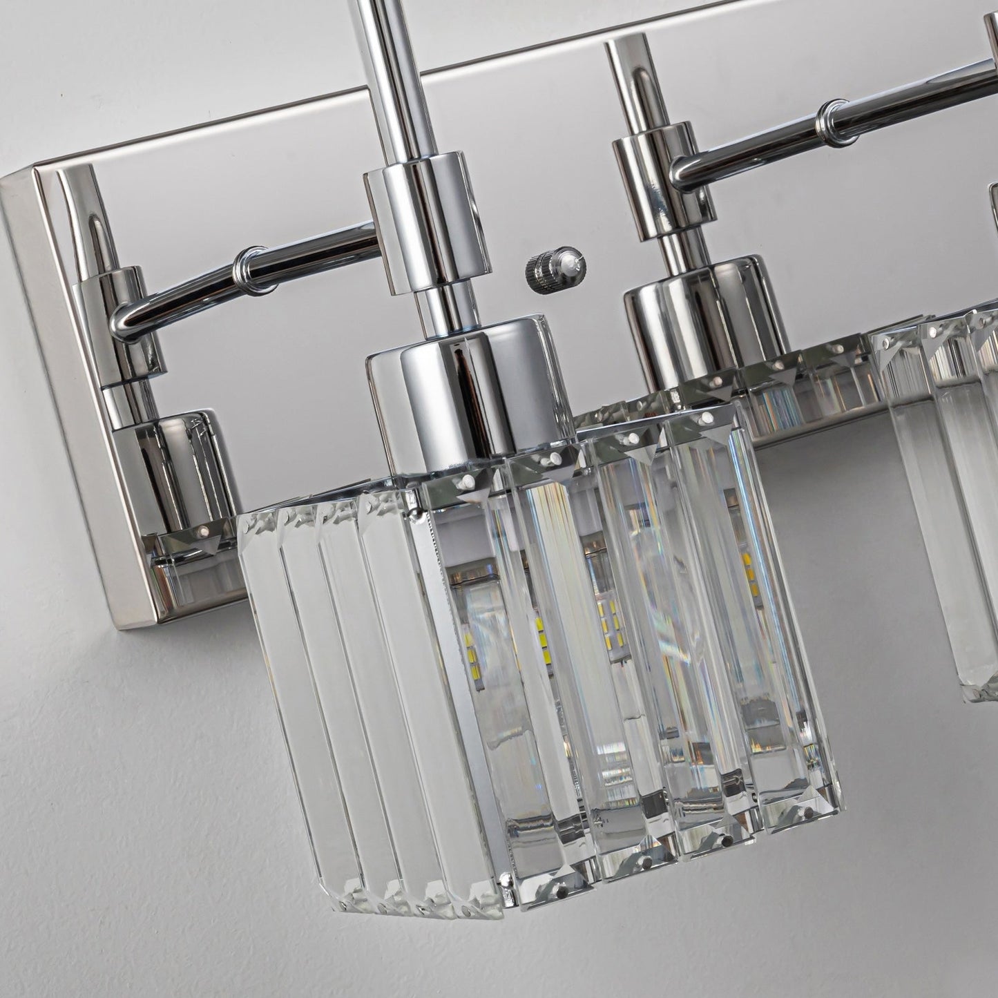 Ora - Lustres de salle de bain modernes à cristaux, à intensité variable, pour miroir, éclairage de vanité glamour