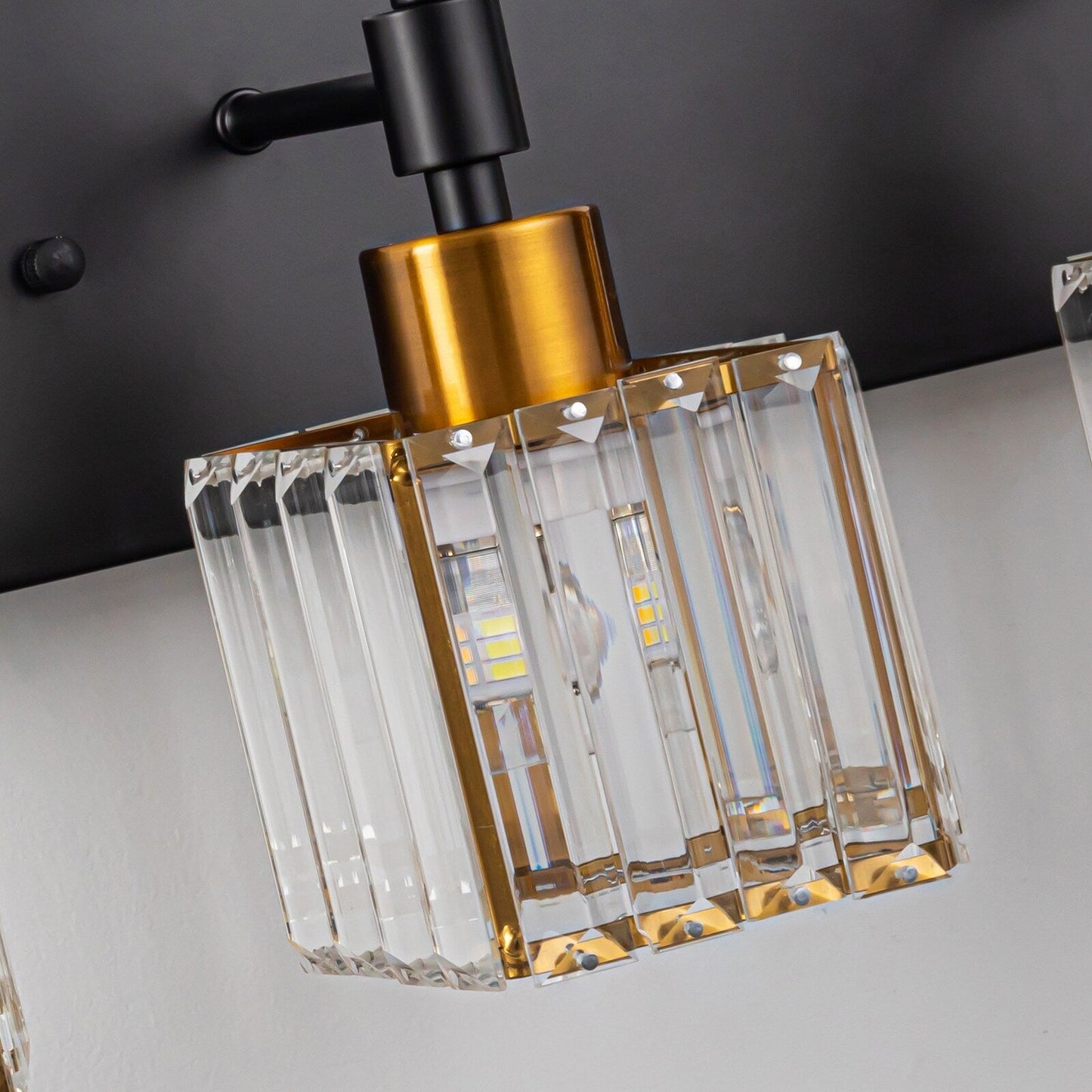 Ora - Lustres de salle de bain modernes à cristaux, à intensité variable, pour miroir, éclairage de vanité glamour
